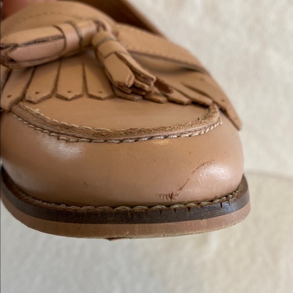 Dune London Women's Blush Pink Leather Kiltie Loafers Tassels Slip on Goosie - Picture 6 of 14